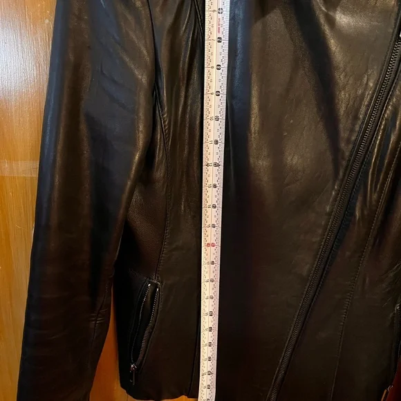 Vintage Butter Jones New York Women’s 100% Black Leather Lined Moto Jacket Large - Picture 11 of 16